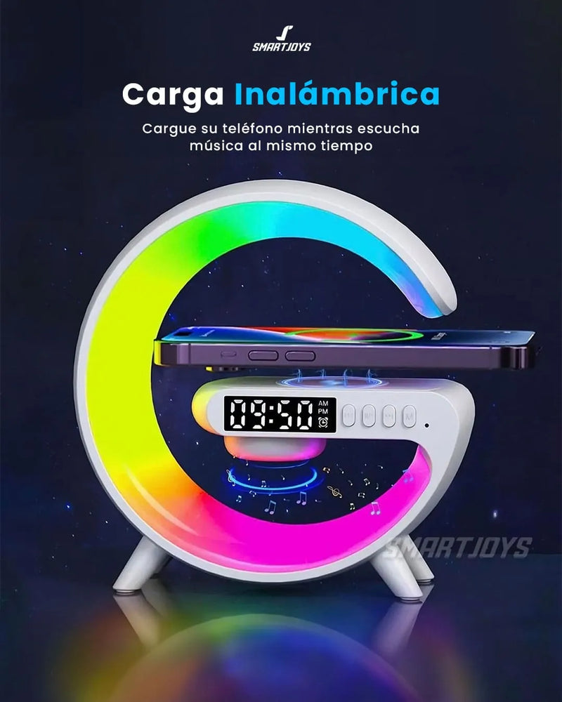 Parlante Bluetooth Cargador Inalámbrico Lámpara RGB Reloj Despertador G63